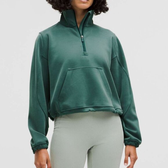 lululemon athletica Sweaters - Lululemon Brushed Softstreme Half Zip Sweater Storm Teal Size 2
